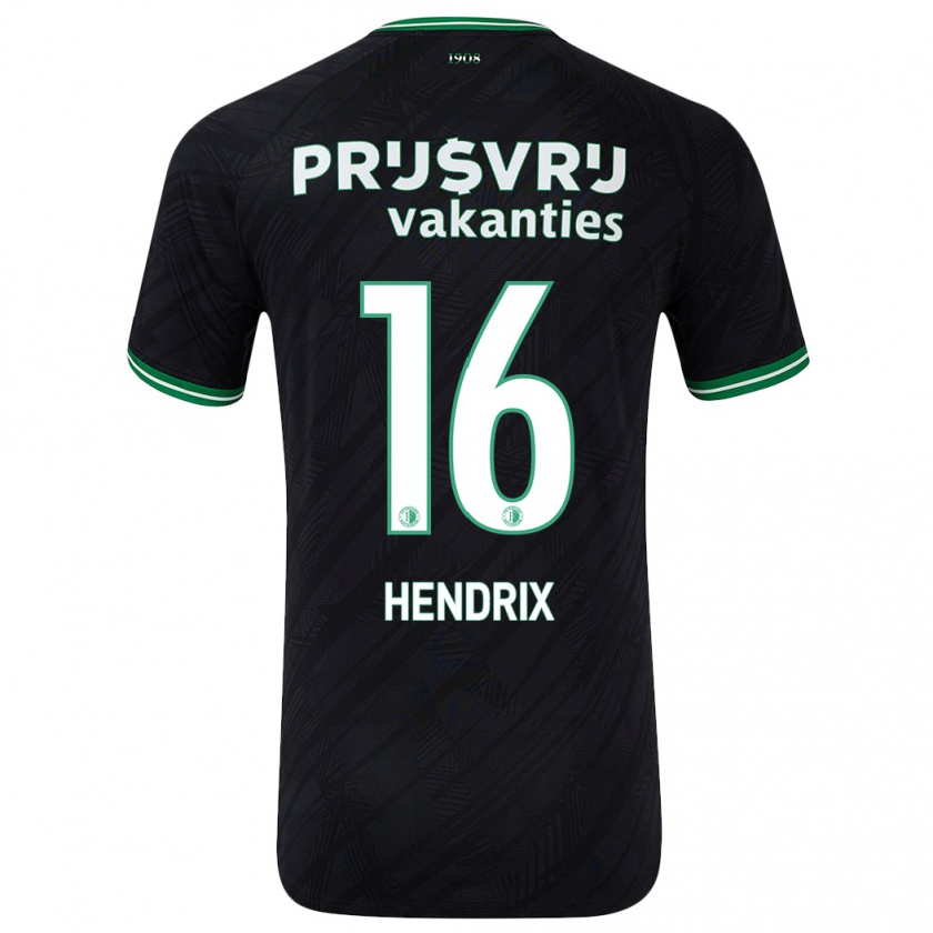 Kandiny Enfant Maillot Jorrit Hendrix #16 Noir Vert Tenues Extérieur 2024/25 T-Shirt