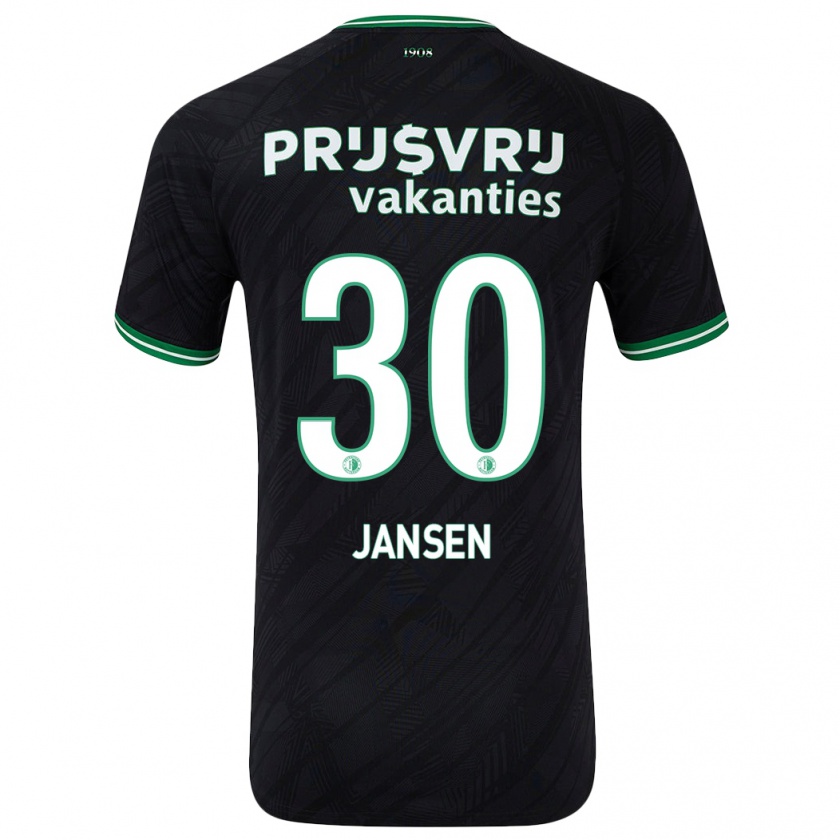 Kandiny Enfant Maillot Thijs Jansen #30 Noir Vert Tenues Extérieur 2024/25 T-Shirt