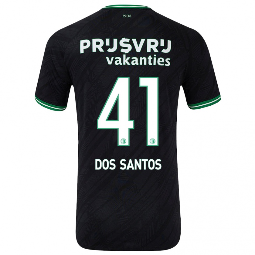 Kandiny Enfant Maillot Giuliany Ben-David Dos Santos #41 Noir Vert Tenues Extérieur 2024/25 T-Shirt