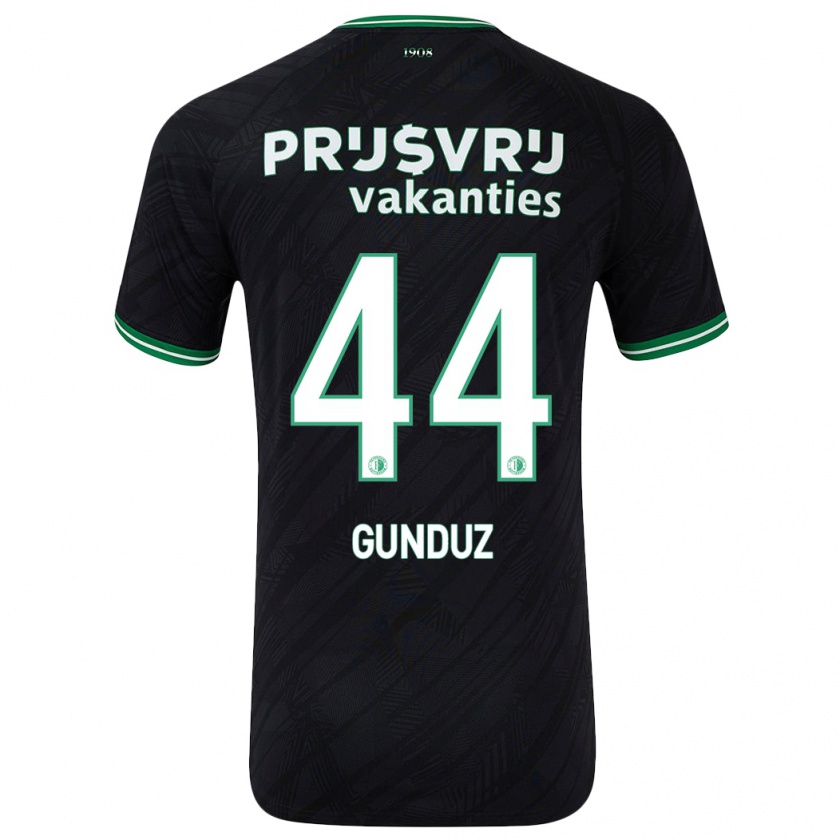 Kandiny Enfant Maillot Omer Gunduz #44 Noir Vert Tenues Extérieur 2024/25 T-Shirt