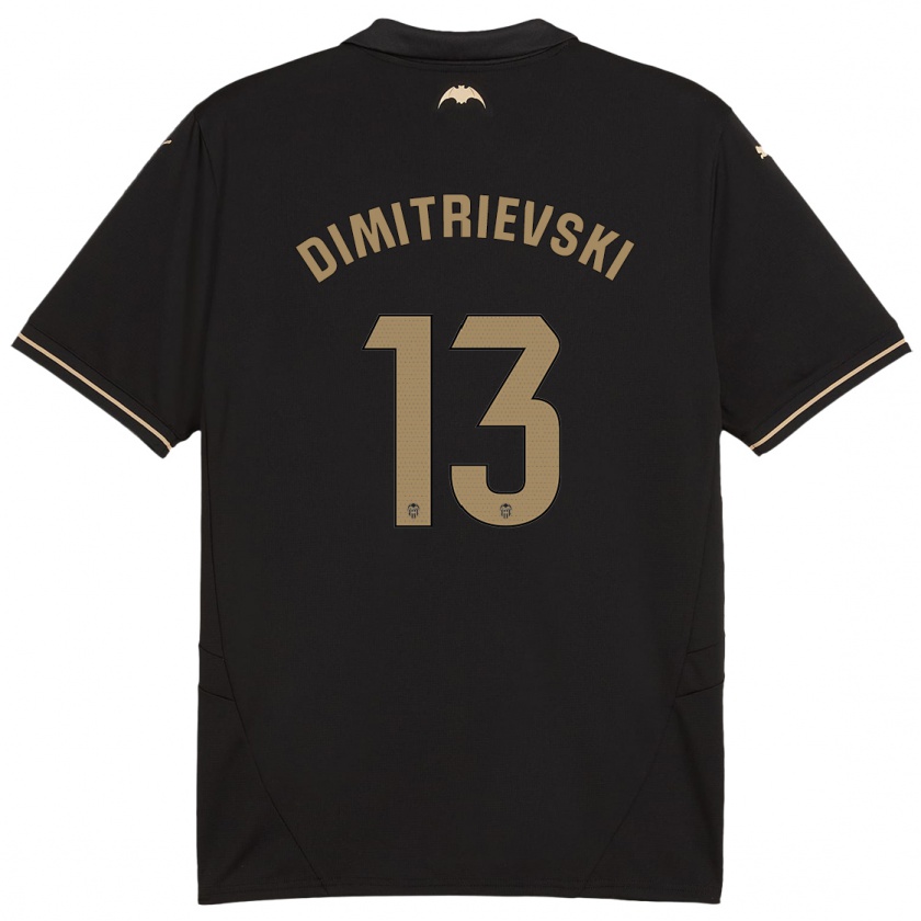 Kandiny Enfant Maillot Stole Dimitrievski #13 Noir Tenues Extérieur 2024/25 T-Shirt