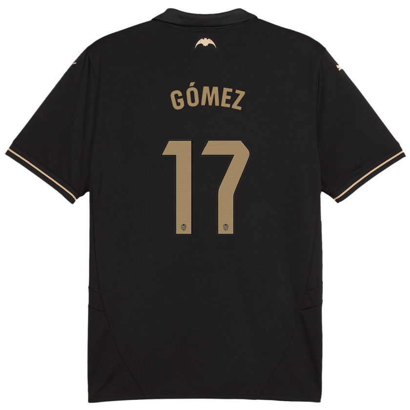 Kandiny Enfant Maillot Dani Gómez #17 Noir Tenues Extérieur 2024/25 T-Shirt