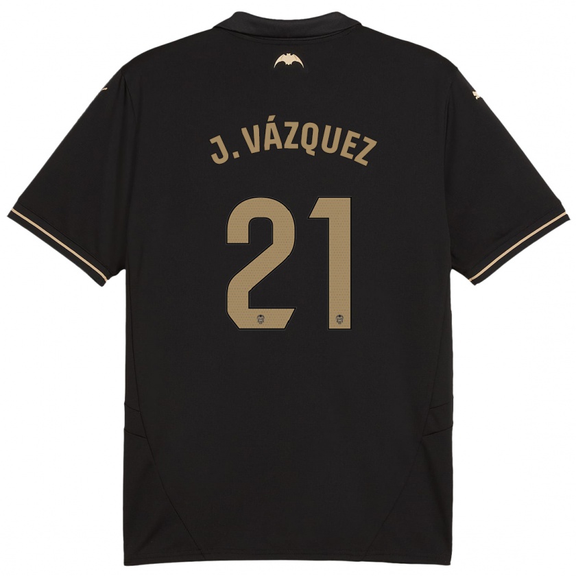 Kandiny Enfant Maillot Jesús Vázquez #21 Noir Tenues Extérieur 2024/25 T-Shirt