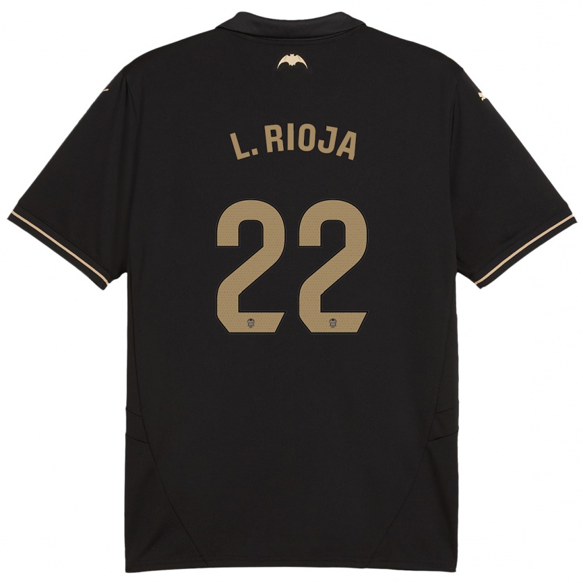 Kandiny Enfant Maillot Luis Rioja #22 Noir Tenues Extérieur 2024/25 T-Shirt