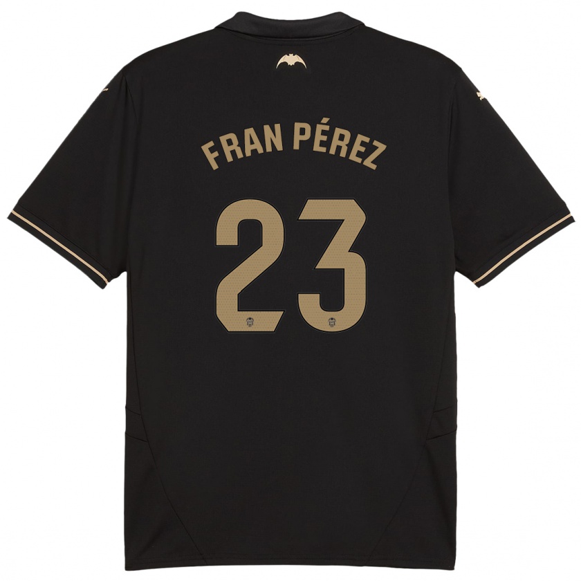 Kandiny Enfant Maillot Fran Pérez #23 Noir Tenues Extérieur 2024/25 T-Shirt