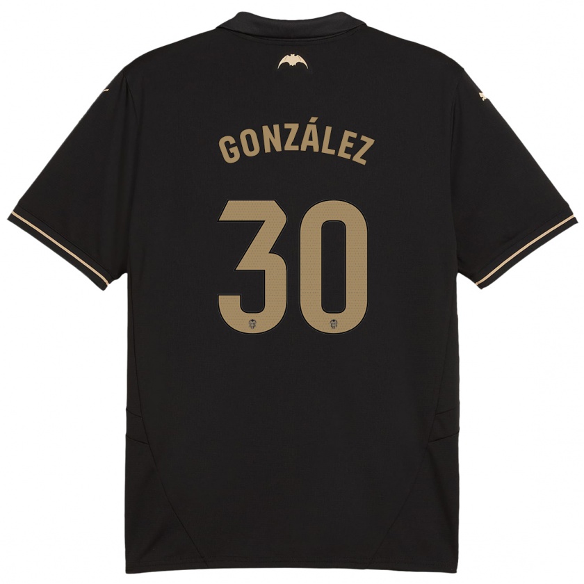 Kandiny Enfant Maillot Hugo González #30 Noir Tenues Extérieur 2024/25 T-Shirt