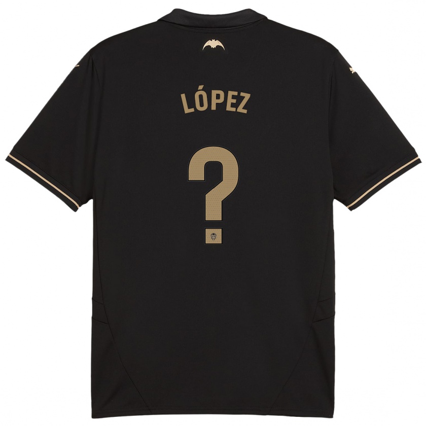 Kandiny Enfant Maillot Pablo López #0 Noir Tenues Extérieur 2024/25 T-Shirt