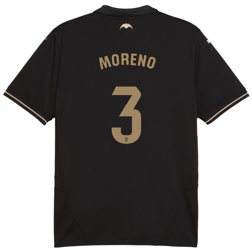 Kandiny Enfant Maillot Diego Moreno #3 Noir Tenues Extérieur 2024/25 T-Shirt