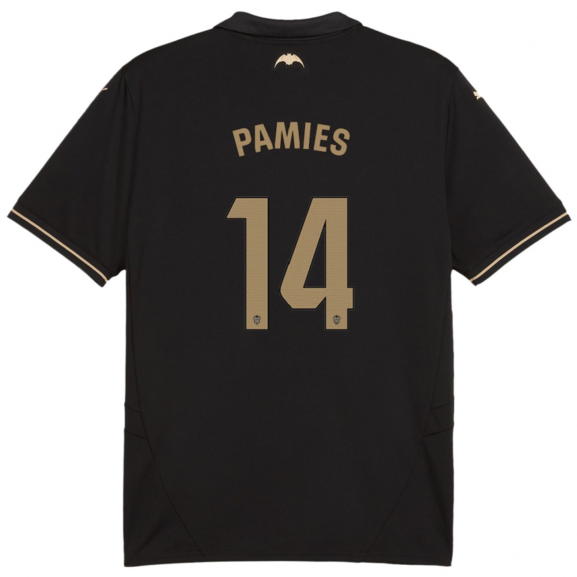 Kandiny Enfant Maillot Javi Pamies #14 Noir Tenues Extérieur 2024/25 T-Shirt