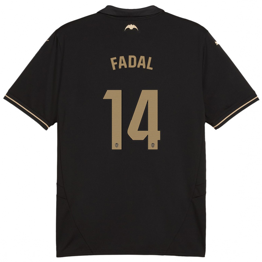 Kandiny Enfant Maillot Ali Fadal #14 Noir Tenues Extérieur 2024/25 T-Shirt