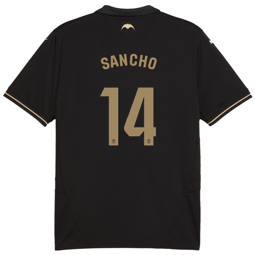 Kandiny Enfant Maillot Pauleta Sancho #14 Noir Tenues Extérieur 2024/25 T-Shirt