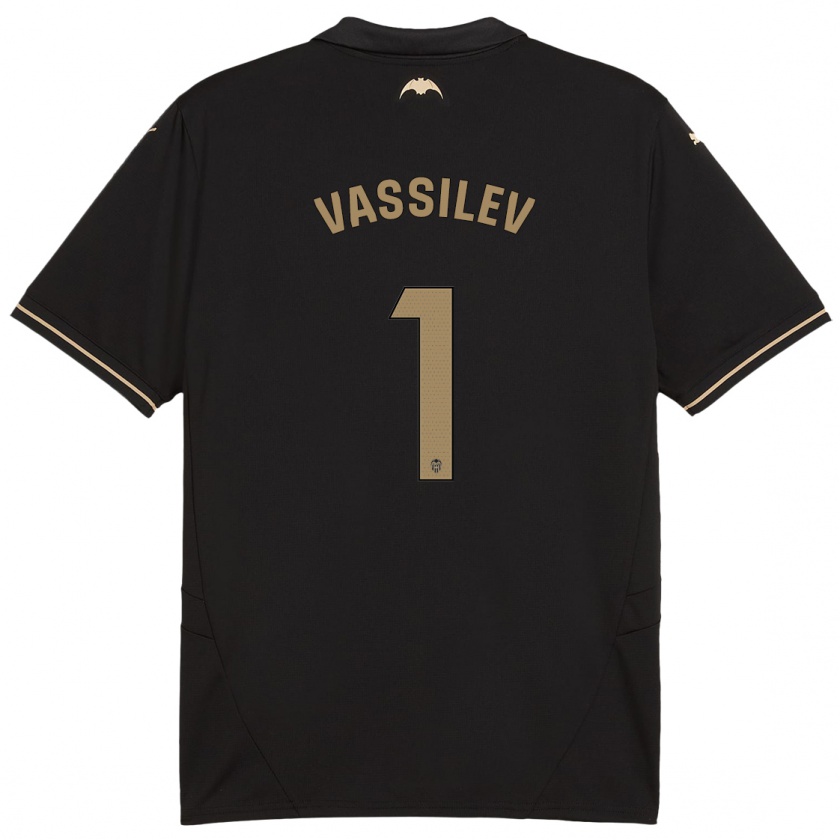 Kandiny Enfant Maillot David Vassilev #1 Noir Tenues Extérieur 2024/25 T-Shirt