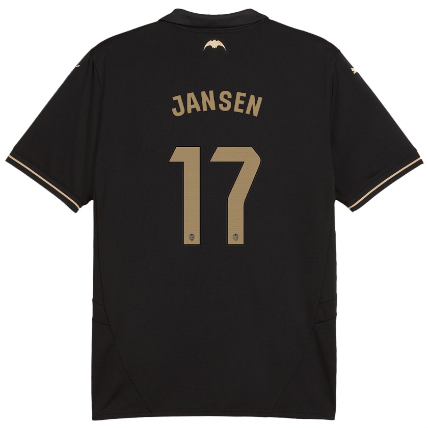 Kandiny Enfant Maillot Ellen Jansen #17 Noir Tenues Extérieur 2024/25 T-Shirt