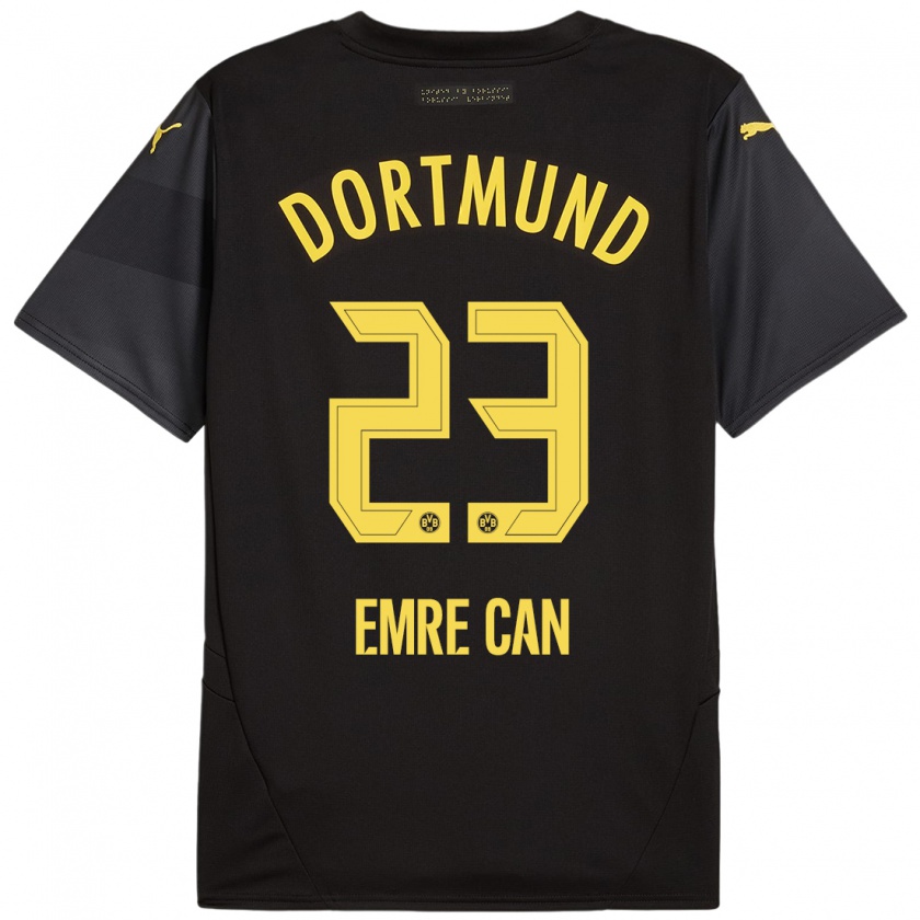 Kandiny Enfant Maillot Emre Can #23 Noir Jaune Tenues Extérieur 2024/25 T-Shirt