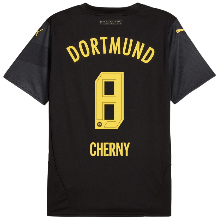 Kandiny Enfant Maillot Nick Cherny #8 Noir Jaune Tenues Extérieur 2024/25 T-Shirt