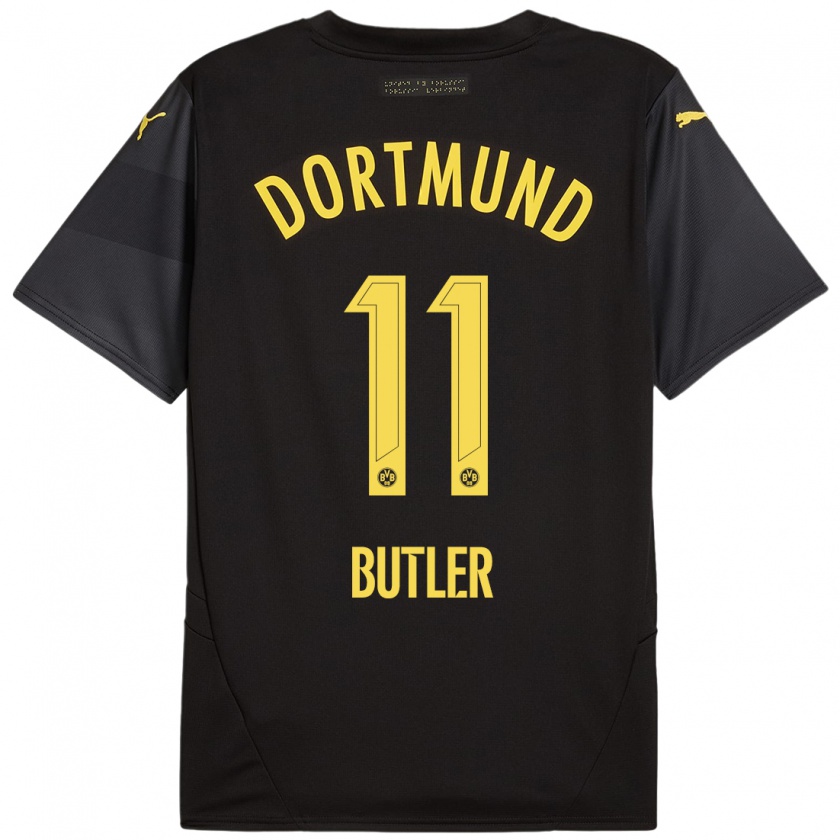 Kandiny Enfant Maillot Justin Butler #11 Noir Jaune Tenues Extérieur 2024/25 T-Shirt