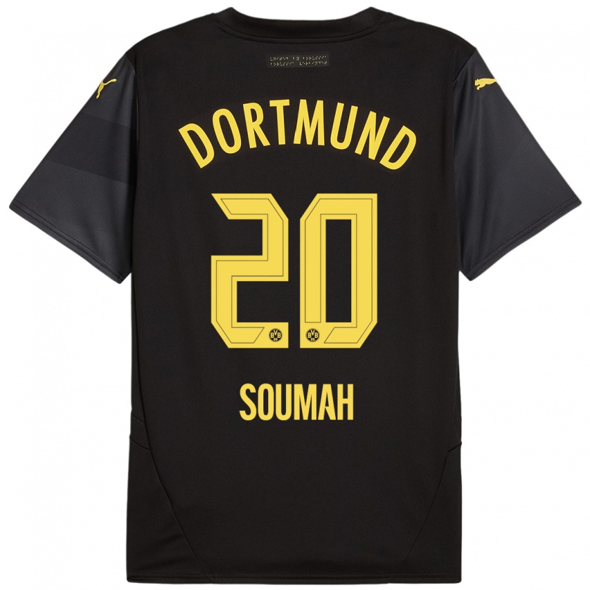 Kandiny Enfant Maillot Moussa Soumah #20 Noir Jaune Tenues Extérieur 2024/25 T-Shirt