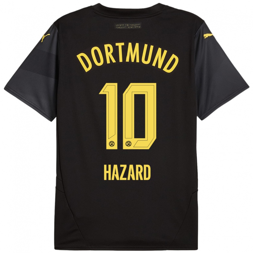 Kandiny Enfant Maillot Thorgan Hazard #10 Noir Jaune Tenues Extérieur 2024/25 T-Shirt