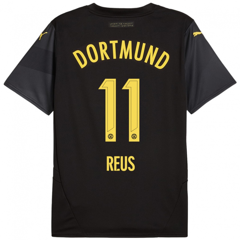 Kandiny Enfant Maillot Marco Reus #11 Noir Jaune Tenues Extérieur 2024/25 T-Shirt