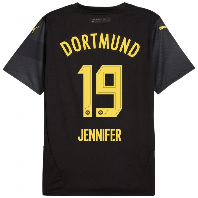 Kandiny Enfant Maillot Gutierrez Bermejo Jennifer #19 Noir Jaune Tenues Extérieur 2024/25 T-Shirt