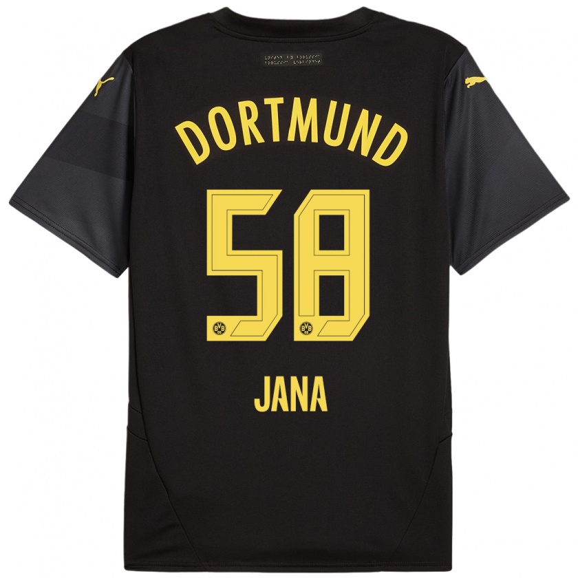 Kandiny Enfant Maillot Nordberg Jana #58 Noir Jaune Tenues Extérieur 2024/25 T-Shirt