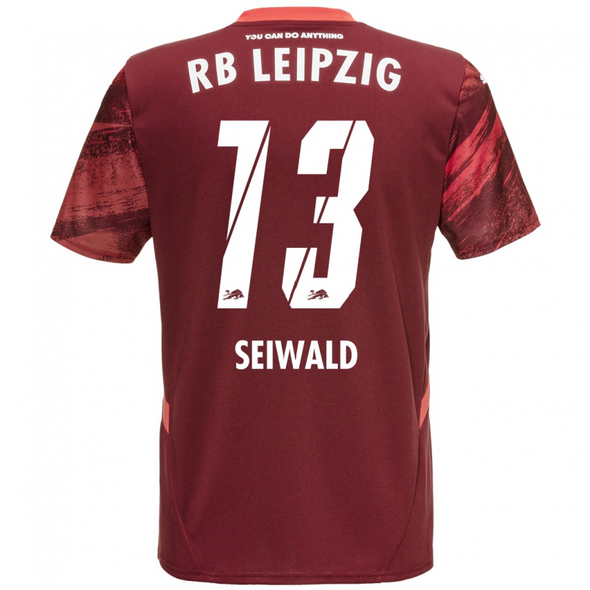 Kandiny Enfant Maillot Nicolas Seiwald #13 Bordeaux Tenues Extérieur 2024/25 T-Shirt