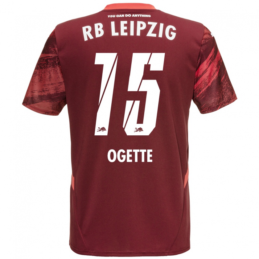 Kandiny Enfant Maillot Israel Ogette #15 Bordeaux Tenues Extérieur 2024/25 T-Shirt