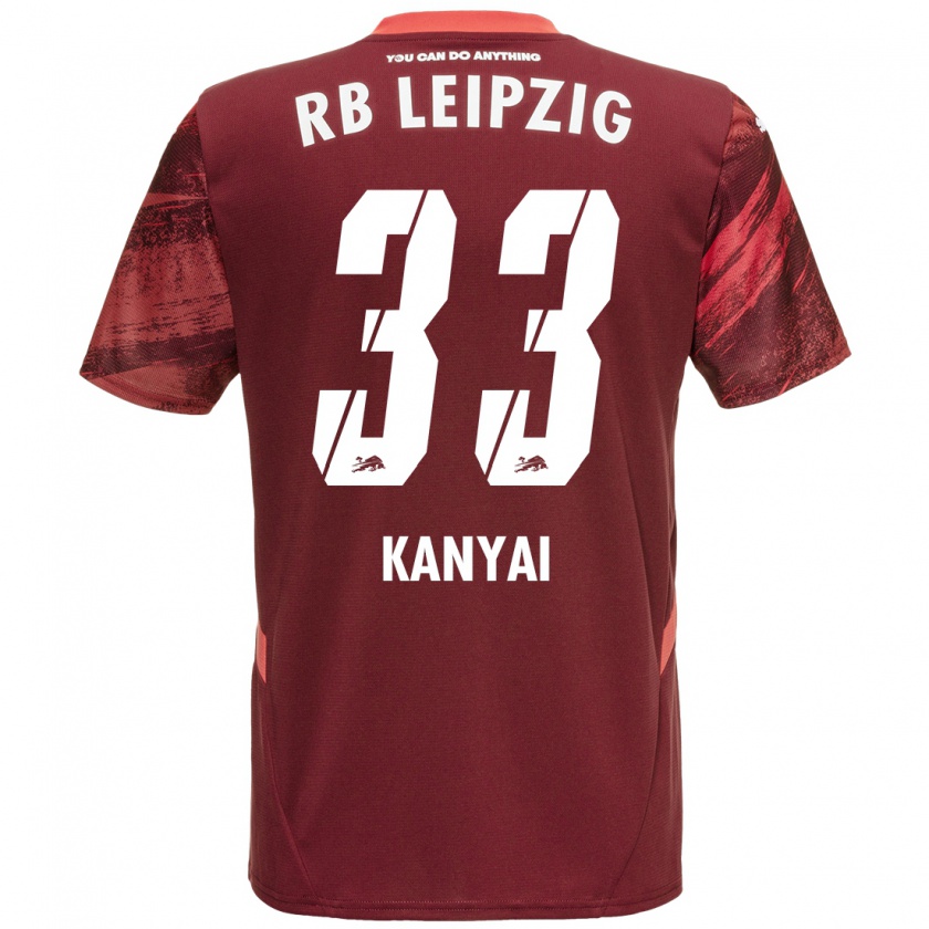 Kandiny Enfant Maillot Janos Kanyai #33 Bordeaux Tenues Extérieur 2024/25 T-Shirt