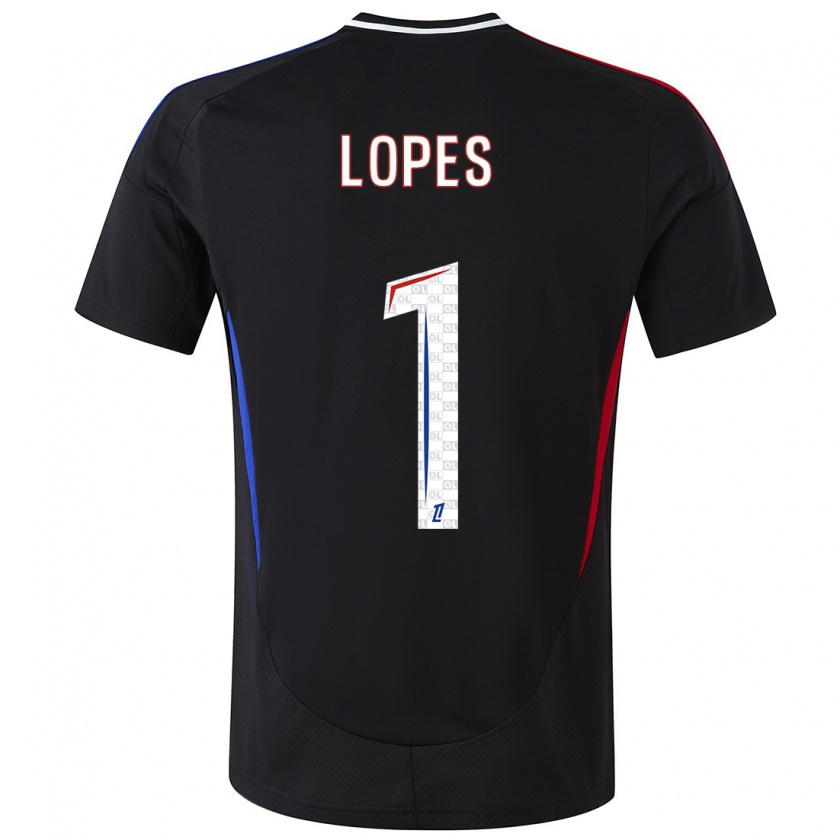 Kandiny Enfant Maillot Anthony Lopes #1 Noir Tenues Extérieur 2024/25 T-Shirt