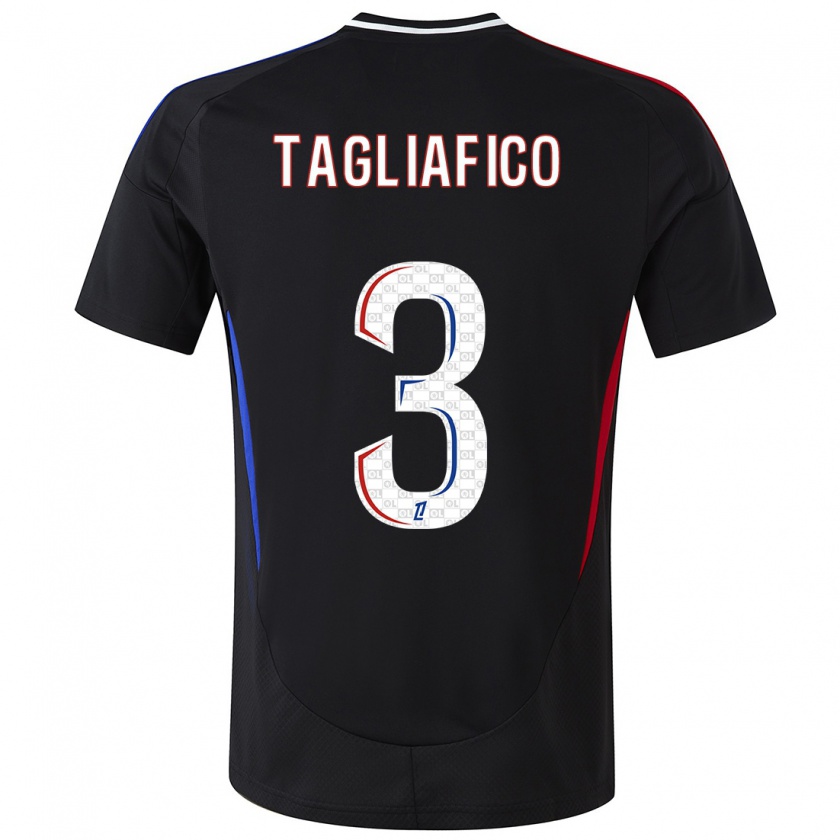 Kandiny Enfant Maillot Nicolás Tagliafico #3 Noir Tenues Extérieur 2024/25 T-Shirt