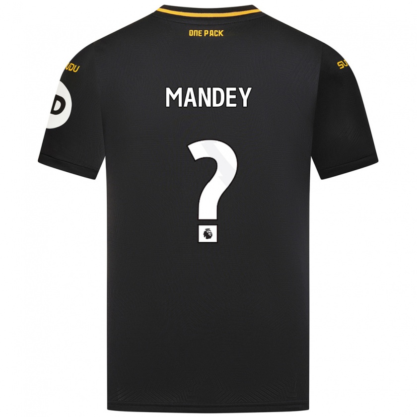 Kandiny Enfant Maillot Ziyad Mandey #0 Noir Tenues Extérieur 2024/25 T-Shirt