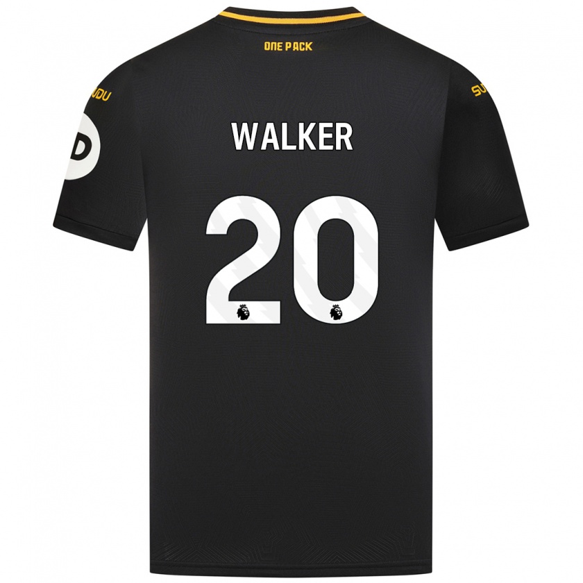 Kandiny Enfant Maillot Lowri Walker #20 Noir Tenues Extérieur 2024/25 T-Shirt