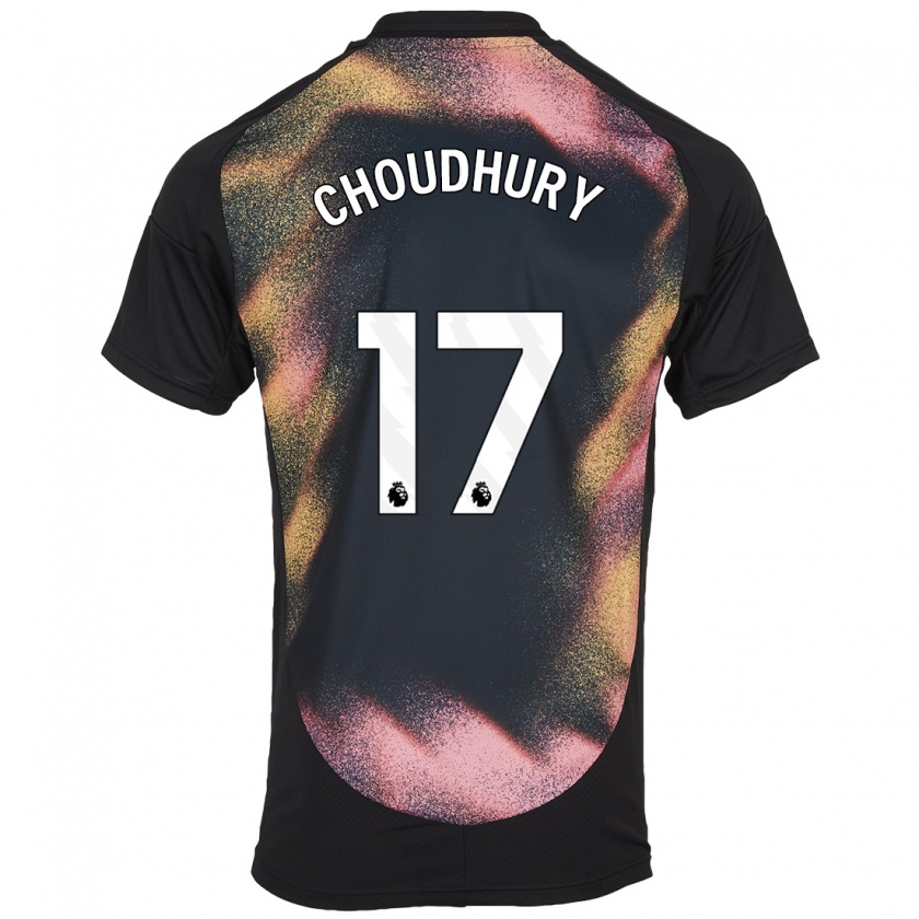 Kandiny Enfant Maillot Hamza Choudhury #17 Noir Blanc Tenues Extérieur 2024/25 T-Shirt