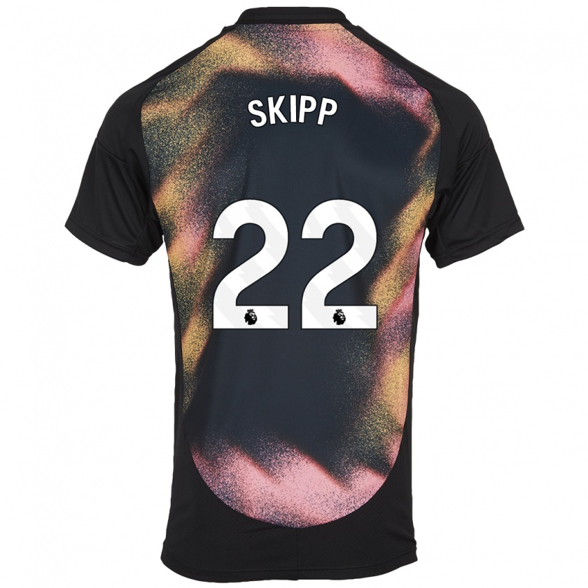 Kandiny Enfant Maillot Oliver Skipp #22 Noir Blanc Tenues Extérieur 2024/25 T-Shirt