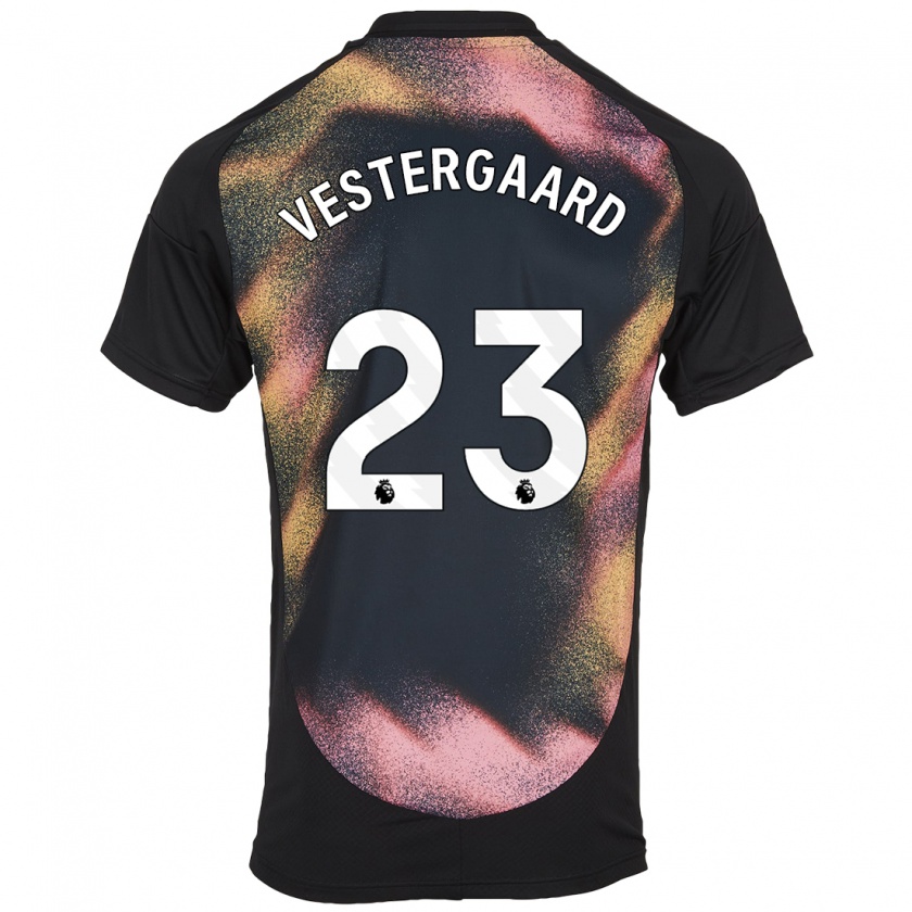 Kandiny Enfant Maillot Jannik Vestergaard #23 Noir Blanc Tenues Extérieur 2024/25 T-Shirt