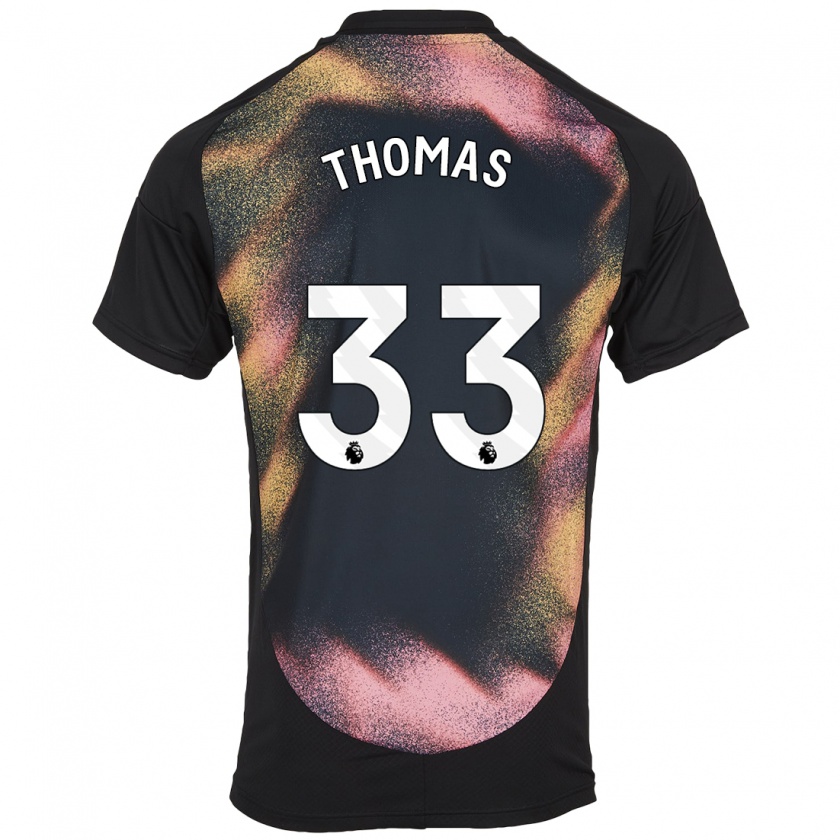 Kandiny Enfant Maillot Luke Thomas #33 Noir Blanc Tenues Extérieur 2024/25 T-Shirt