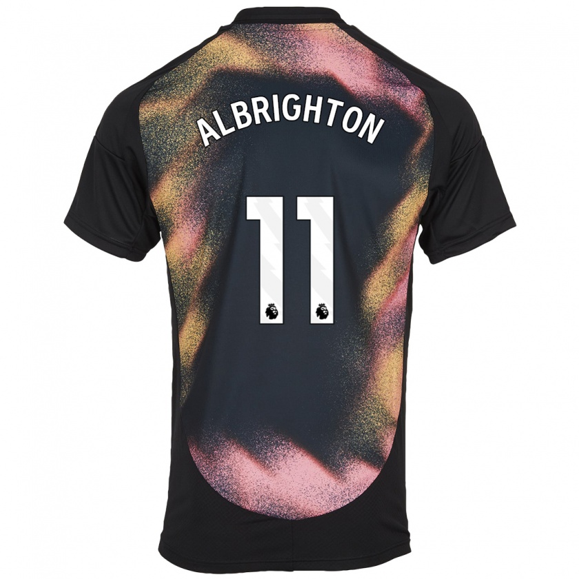 Kandiny Enfant Maillot Marc Albrighton #11 Noir Blanc Tenues Extérieur 2024/25 T-Shirt