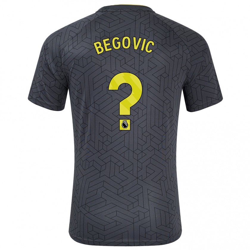 Kandiny Enfant Maillot Asmir Begovic #0 Noir Jaune Tenues Extérieur 2024/25 T-Shirt