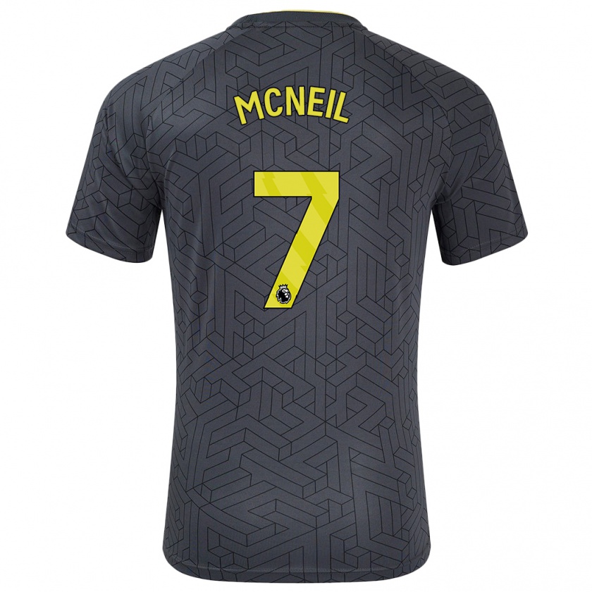 Kandiny Enfant Maillot Dwight Mcneil #7 Noir Jaune Tenues Extérieur 2024/25 T-Shirt