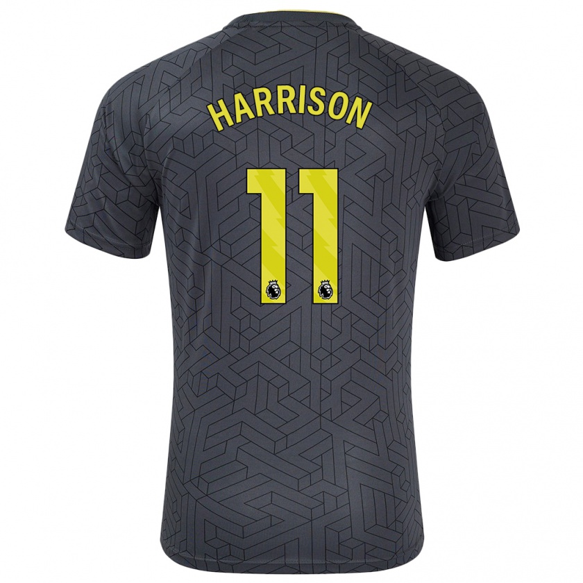 Kandiny Enfant Maillot Jack Harrison #11 Noir Jaune Tenues Extérieur 2024/25 T-Shirt