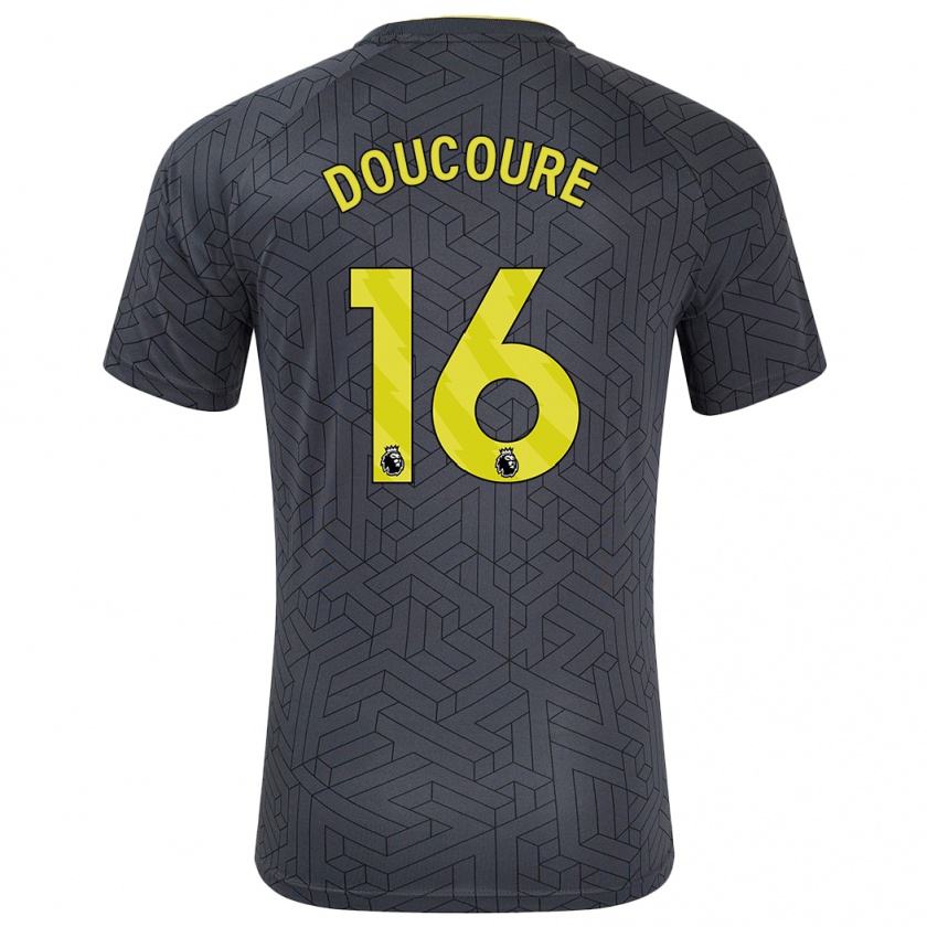 Kandiny Enfant Maillot Abdoulaye Doucouré #16 Noir Jaune Tenues Extérieur 2024/25 T-Shirt