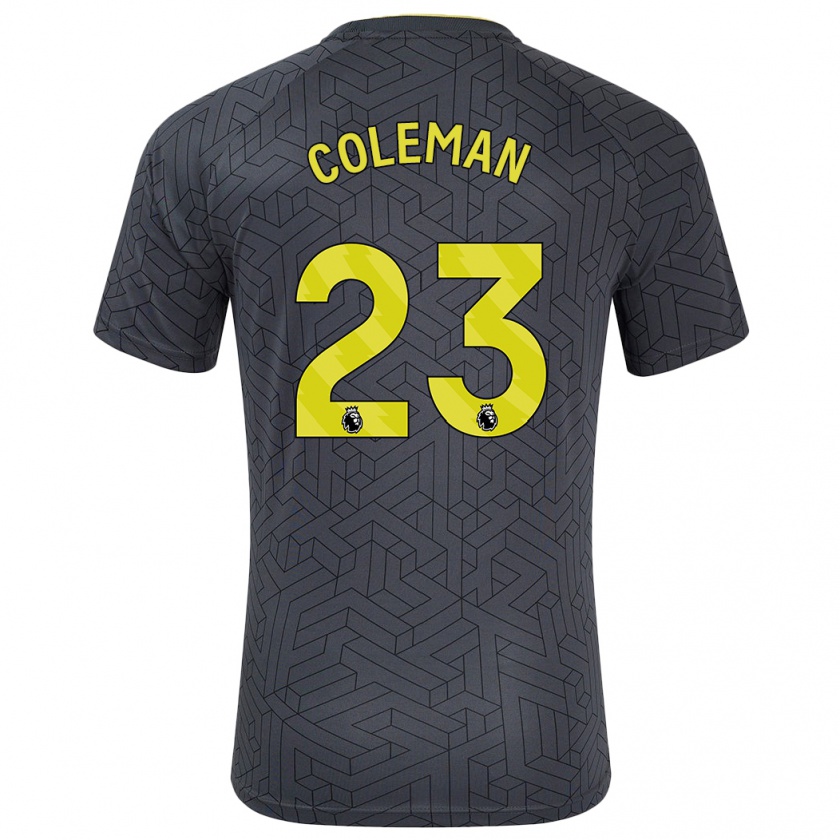 Kandiny Enfant Maillot Séamus Coleman #23 Noir Jaune Tenues Extérieur 2024/25 T-Shirt