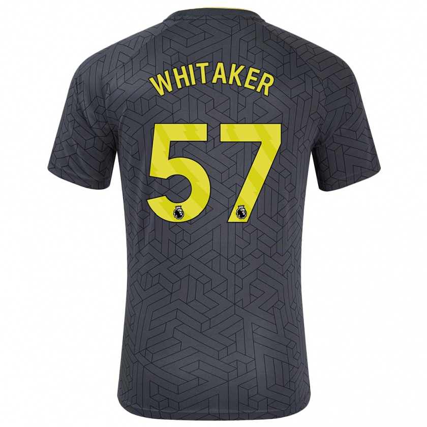 Kandiny Enfant Maillot Charlie Whitaker #57 Noir Jaune Tenues Extérieur 2024/25 T-Shirt