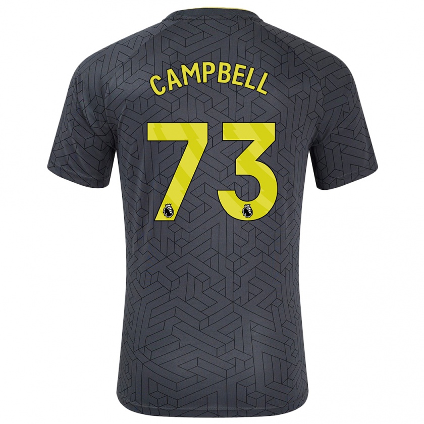 Kandiny Enfant Maillot Elijah Campbell #73 Noir Jaune Tenues Extérieur 2024/25 T-Shirt