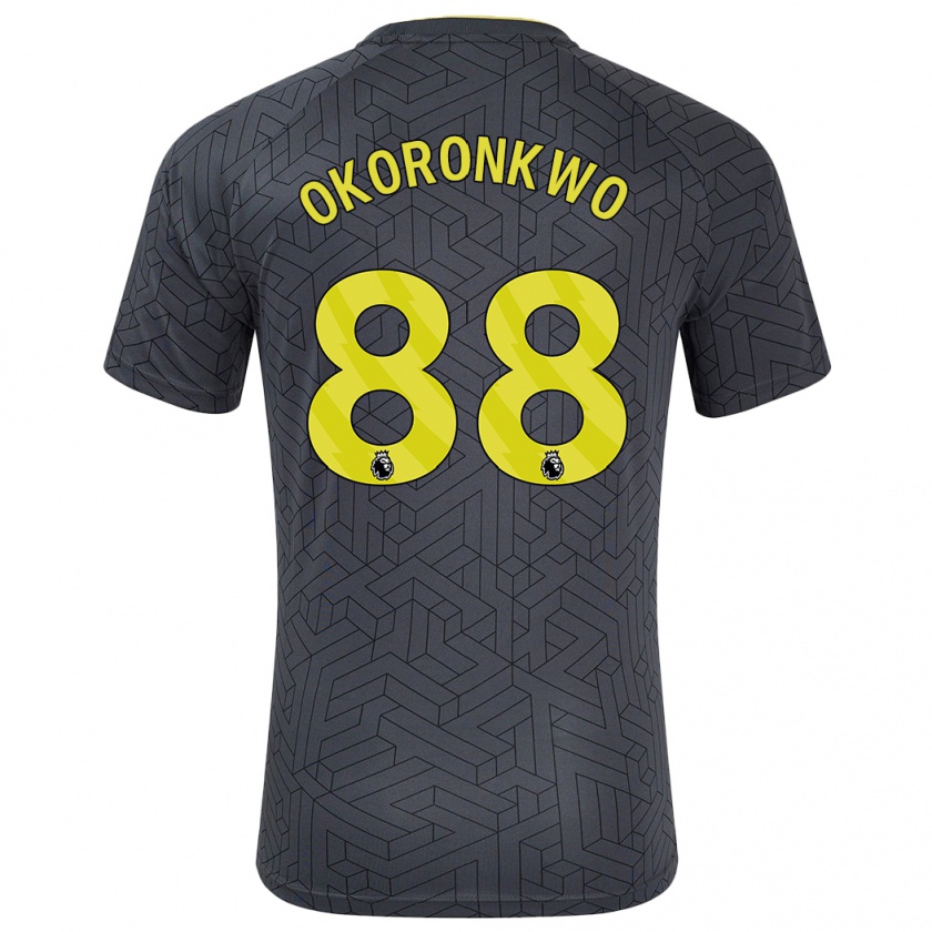 Kandiny Enfant Maillot Francis Okoronkwo #88 Noir Jaune Tenues Extérieur 2024/25 T-Shirt