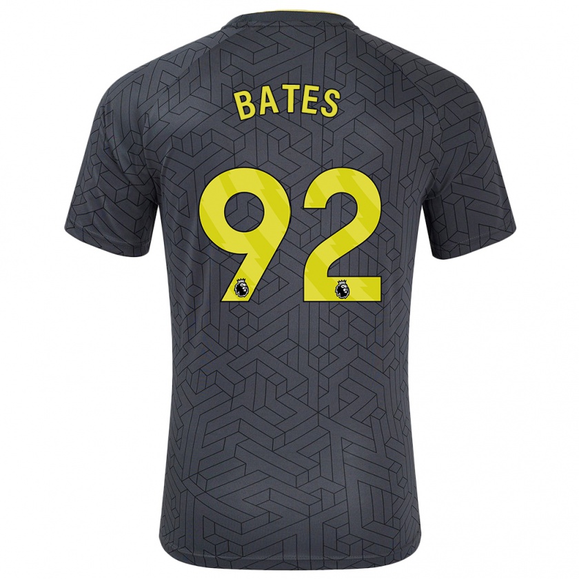 Kandiny Enfant Maillot Callum Bates #92 Noir Jaune Tenues Extérieur 2024/25 T-Shirt