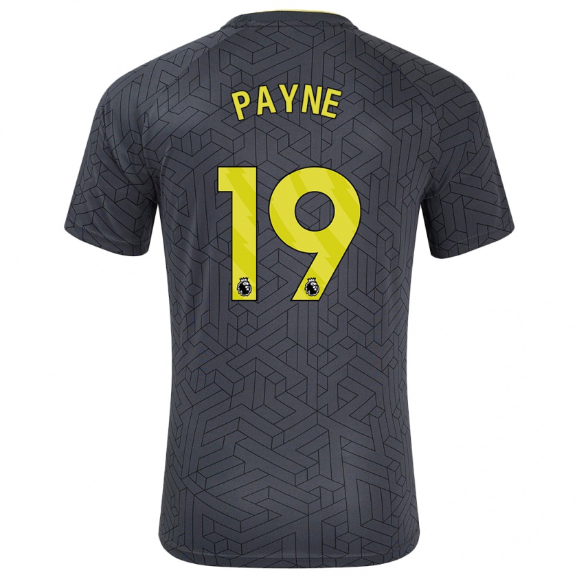 Kandiny Enfant Maillot Heather Payne #19 Noir Jaune Tenues Extérieur 2024/25 T-Shirt