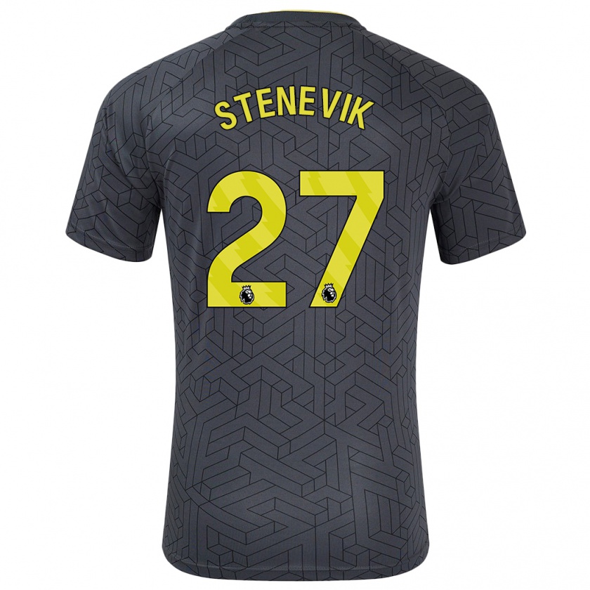 Kandiny Enfant Maillot Elise Stenevik #27 Noir Jaune Tenues Extérieur 2024/25 T-Shirt