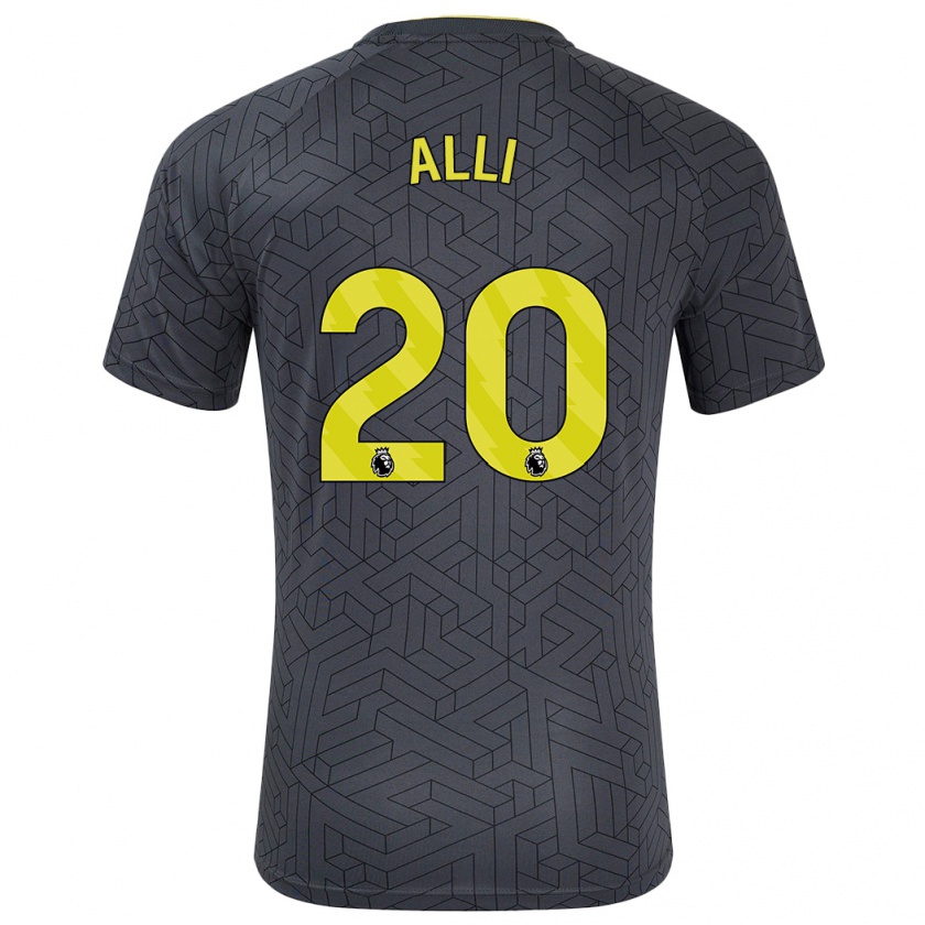 Kandiny Enfant Maillot Dele Alli #20 Noir Jaune Tenues Extérieur 2024/25 T-Shirt