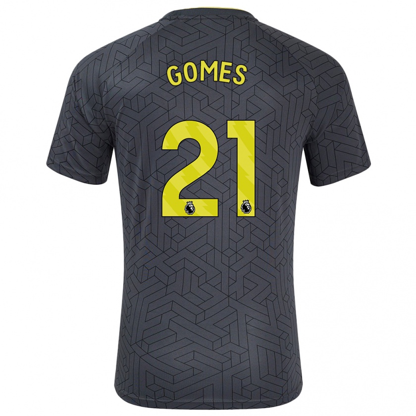 Kandiny Enfant Maillot André Gomes #21 Noir Jaune Tenues Extérieur 2024/25 T-Shirt